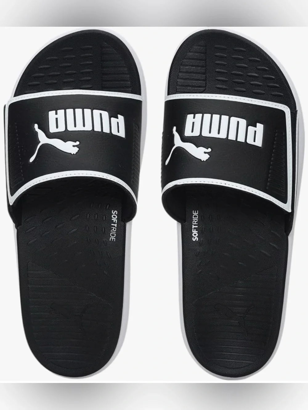 Puma Black and White Slide Sandals